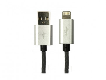 CABLE USB IPHONE/IPAD LUXURY 1.5M NEGRO 93613 SILVER HT