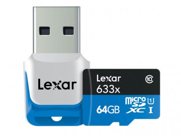 MICRO SDXC 64GB 633X UHS-I  + LECTOR USB 3.0 LSDMI64GBB1EU633R LEXAR