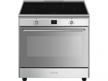 COCINA SMEG 4 ZONAS DE COCCION ENCIMERA INDUCCION Y HORNO  ELECTRICO CG90IXT9 INOX