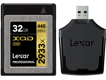 XQD 32GB 2933X + LECTOR USB 3.0 LXQD32GCRBEU2933BN LEXAR