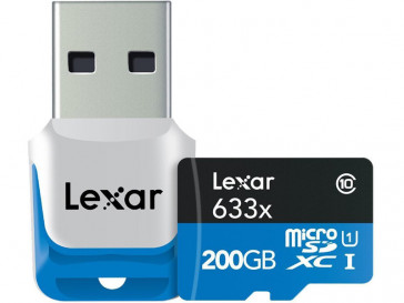 MICRO SDXC 200GB 633X UHS-I + LECTOR USB 3.0 LSDMI200BBEU633R LEXAR