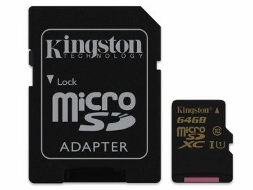 MICRO SDXC 64GB CLASE 10 + ADAPTADOR (SDCA10/64GB) KINGSTON