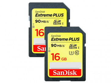 PACK 2 EXTREME PLUS SDHC 16GB (SDSDXSF-016G-GNCI2) SANDISK