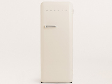 FRIGORIFICO 1 PUERTA IKOHS D RETRO FRIDGE 281L BLANCO ROTO MANETA PLATA