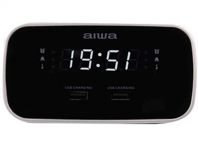 Radio Reloj Despertador Aiwa Cru-19 1.5W Rms 2 X USB Rojo