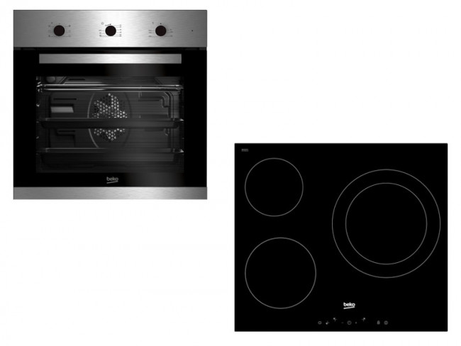 BEKO HORNO MULTIFUNCION + PLACA VITROCERAMICA BEKO BSE22120X Inox - oferta:  302,04 € - Hornos