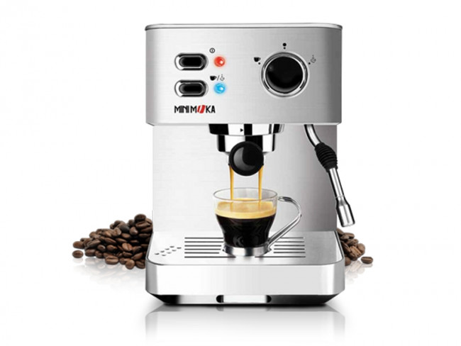 Minimoka - Cafetera espresso, 2 cacillos para 1 o 2 cafés