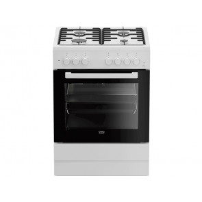 COCINA BEKO 4 QUEMADORES ENCIMERA A GAS NATURAL Y HORNO ELECTRICO FSE62110DW BLANCA