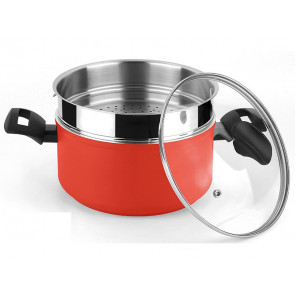 OLLA MAXIMA STEAMER + TAPA ALUMINIO 3004 ROJA 20CM 78547 FAGOR