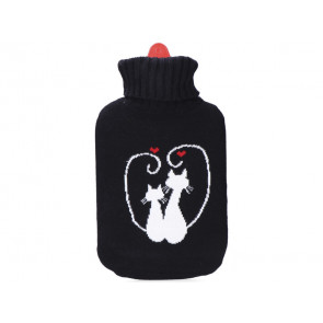 BOLSA DE AGUA NEGRA MODELO GATOS ENAMORADOS 2L 76779 EDM