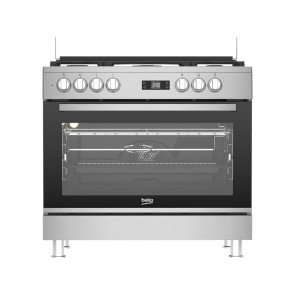 COCINA BEKO 5 QUEMADORES ENCIMERA A GAS BUTANO Y HORNO ELECTRICO GM 15321 DX NS INOX