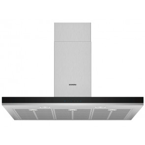 CAMPANA SIEMENS DECORATIVA PARED 90CM CRISTAL NEGRO/ACERO LED LC97BHM50
