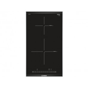 PLACA DOMINO DE INDUCCION BOSCH PIB375FB1E 30CM 2 ZONAS DE COCCION MARCO BISELADO DELANTERO PERFIL LATERAL
