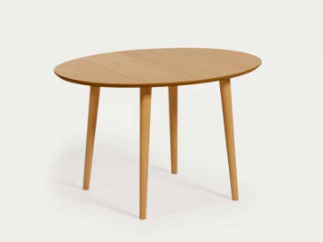 MESA EXTENSIBLE OVAL OQUI CHAPA ROBLE PATAS MADERA Ø 120 (200) x 90 CM YG0230M46-1/2 KAVEHOME