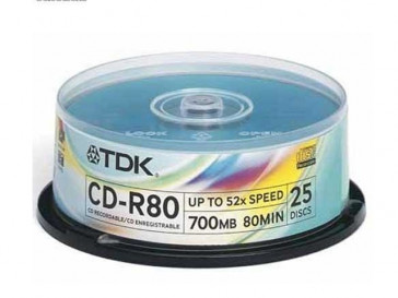 CD-R80 52X 700MB 25 UD TDK
