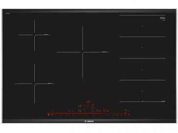 PLACA DE INDUCCION BOSCH PXV875DC1E 80CM 5 ZONAS DE COCCION MARCO BISELADO PERFIL LATERAL