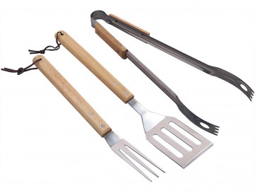 SET 3 HERRAMIENTAS BBQ ACERO INOX 73854 EDM