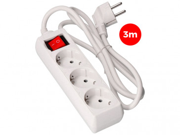 BASE MULTIPLE 3 TOMAS T/TL CON INTERRUPTOR 3M 41043 EDM