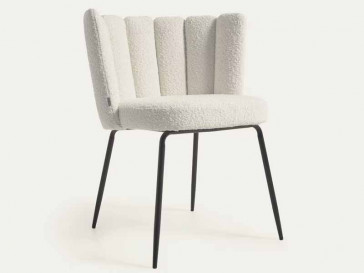 SILLA ANIELA BORREGUITO BLANCO Y METAL CC2025J33-1/1 KAVEHOME