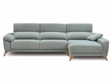 SOFA PALMA MOD 3 PL C/B IZQUIERDO ESP DESLIZANTE 207 (2 AS) (SENT. 91) + CHAISELONGUE ARCÓN C/B DERECHO 111 X 162 (SENT. 91) PATA METAL CROMADA TELA SERIE PROMOCION MELODY-04 PEDRO ORTIZ