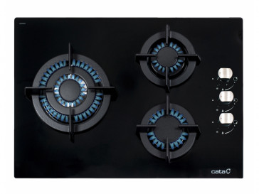 PLACA CRISTAL-GAS CATA CCI 5003 BK 08041505 GAS NATURAL 59CM 3 QUEMADORES