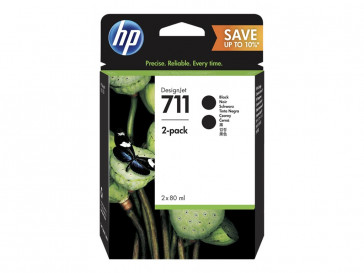PACK 2 CARTUCHOS TINTA NEGRA 711 (P2V31A) HP