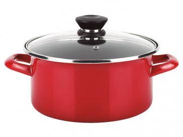 OLLA OPTIMAX + TAPA ACERO AISI 430 ROJA 26CM 78573 FAGOR