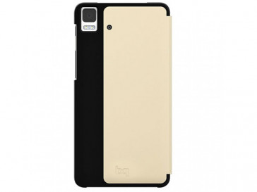 FUNDA CON TAPA DUO AQUARIS E4 BEIGE BQ