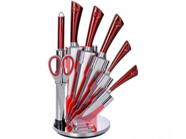JUEGO 8 PIEZAS CUCHILLOS STAINLESS + ACCESORIOS CON SOPORTE RL-KSS804 ROYALTY LINE