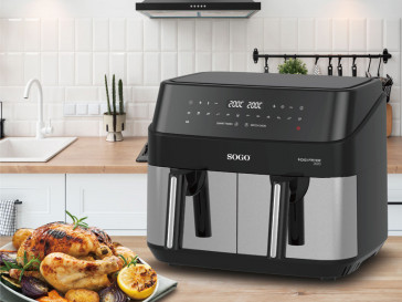 FREIDORA DE AIRE CALIENTE DOBLE CESTA FRE-SS-10845 SOGO