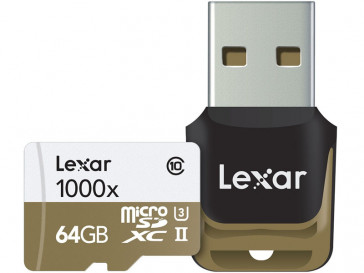 MICRO SDHC 64GB 1000X UHS-II + LECTOR USB 3.0 LSDMI64GCBEU1000R LEXAR