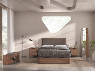 CANAPE COMFORT DRAWER CONT TWIN 160 X 200 ACABADO NORDICO TIRADORES ANTRACITA TAPA CONT CENIZA TRASERA FIELTRO SIN GOMA  KOALA BEDS