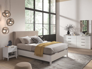 CANAPE VISION GAP CONT TWIN 160 X 200 CM ACABADO NATURE TAPA POLIPIEL BEIGE TIRADOR ANTRACITA FONDO FIELTRO KOALA BEDS