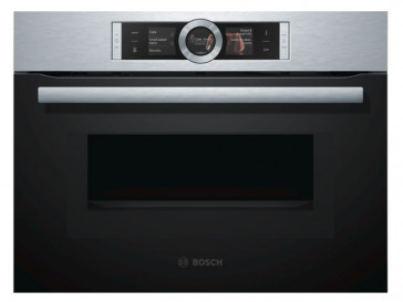 HORNO COMPACTO MULTIFUNCION PIROLITICO CON MICROONDAS BOSCH CMG676BS1