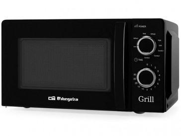 MICROONDAS LIBRE INSTALACION ORBEGOZO 20L 700W NEGRO CON GRILL MIG-2131