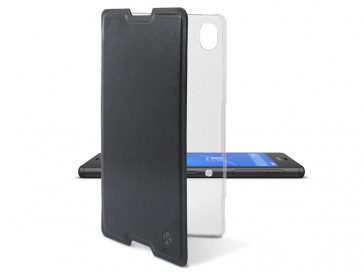 FUNDA TAPA CARCASA TRASERA TRANSPARENTE PARA XPERIA M5 MFX3467FU24 NEGRA KSIX