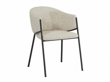 SILLA MEDEA TELA BUCLE MARFIL PATAS METALICAS ANTRACITA OM/343/AV STONES