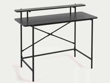 ESCRITORIO GALATIA MELAMINA NEGRA PATAS METALICAS CC6023M01-1/1 KAVEHOME