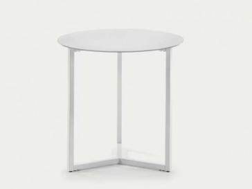 MESA AUXILIAR RAEM CRISTAL TEMPLADO Y ACERO Ø 50 cm C352C05-1/1 KAVENHOME
