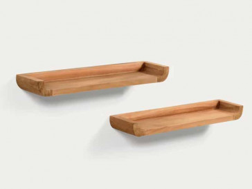 SET SHAMEL 2 ESTANTES DE MADERA MACIZA TECA AB0138M46-1/1 KAVEHOME