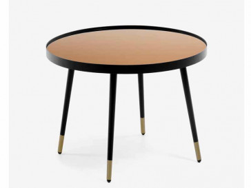 MESA DE CENTRO DILA CRISTAL EFECTO COBRE Ø 80 CM CC1270C83-1/1 KAVENHOME