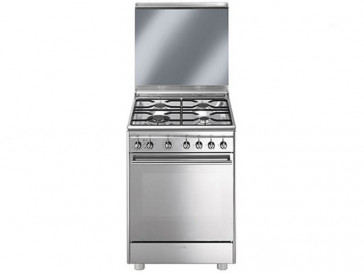 COCINA SMEG 4 QUEMADORES ENCIMERA Y HORNO A GAS NATURAL CX68M8-1