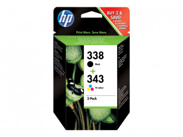 PACK 2 CARTUCHOS TINTA NEGRA/TRICOLOR (SD449EE) HP