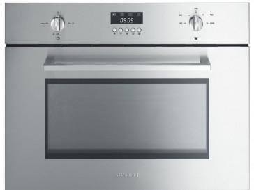HORNO MICROONDAS INTEGRABLE SMEG 32L 1000W INOX CON GRILL SC445MX