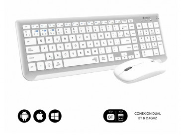 COMBO TECLADO RATON DUAL PRESTIGE EXTENDIDO PLATA/BLANCO SUBKBC-DCEP10 SUBBLIM