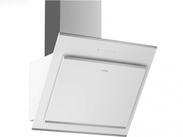 CAMPANA BOSCH DECORATIVA PARED INCLINADA 60CM CRISTAL BLANCO LED DWK67IM20