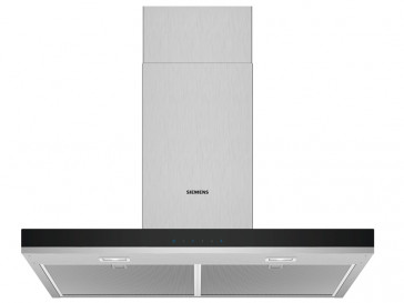 CAMPANA SIEMENS DECORATIVA PARED 75CM CRISTAL NEGRO/ACERO LED LC76BHM50