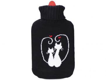 BOLSA DE AGUA NEGRA MODELO GATOS ENAMORADOS 2L 76779 EDM