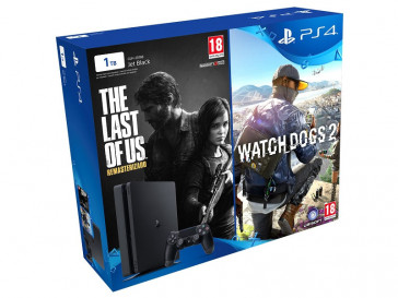 CONSOLA PS4 SLIM 1TB + THE LAST OF US + WATCH DOGS 2 SONY
