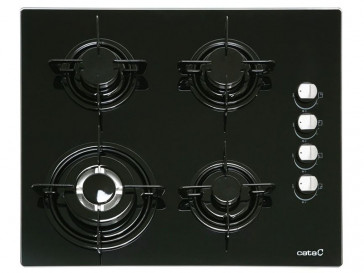 PLACA CRISTAL-GAS CATA CI 631 BK GAS NATURAL 59CM 4 QUEMADORES
